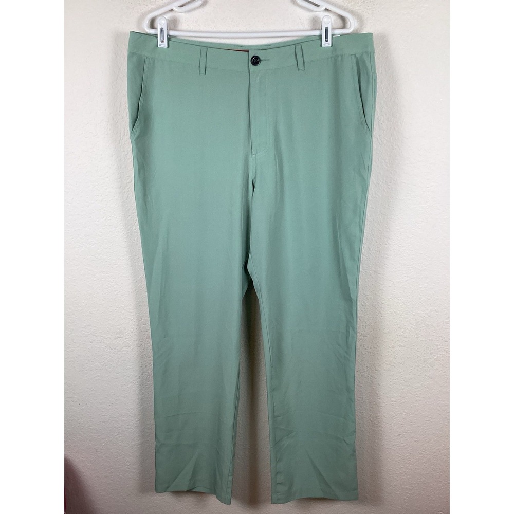 Short Par 4 Stretch Performance Flat front Mens Golf Pants 36x32 Excellent